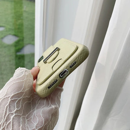 For iPhone 16 Pro Max Case with Card Slots Litchi Texture Leather + PET Phone Cover