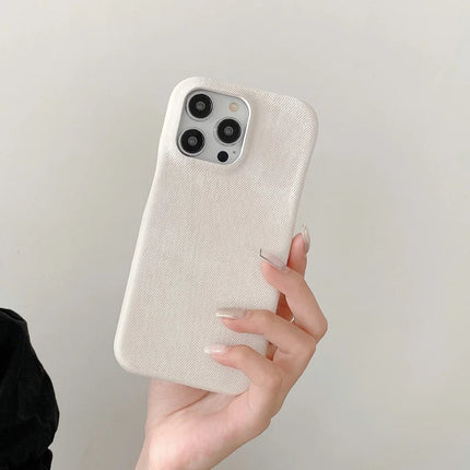 For iPhone 16 Pro Case Jeans Cloth Texture PU Leather + PET Back Cover