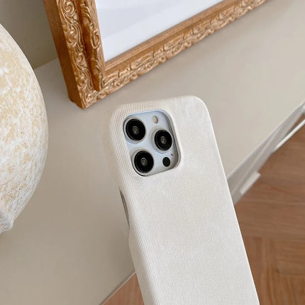 For iPhone 16 Pro Case Jeans Cloth Texture PU Leather + PET Back Cover