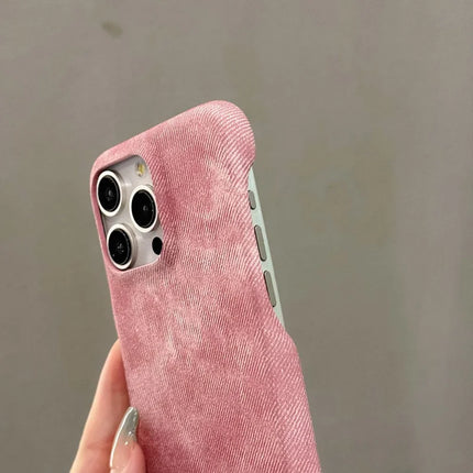 For iPhone 16 Pro Case Jeans Cloth Texture PU Leather + PET Back Cover
