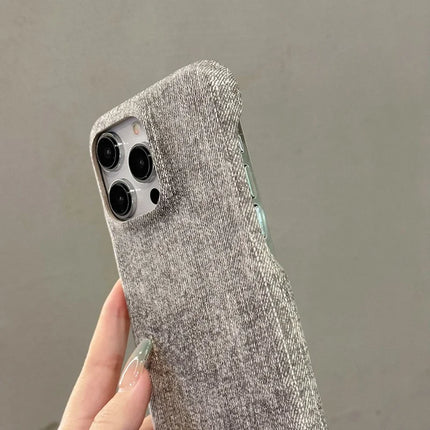 For iPhone 16 Pro Case Jeans Cloth Texture PU Leather + PET Back Cover