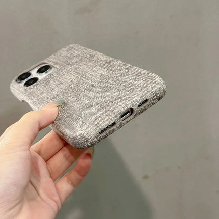 For iPhone 16 Pro Case Jeans Cloth Texture PU Leather + PET Back Cover