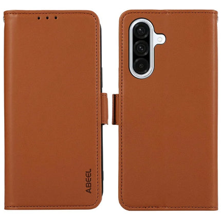 ABEEL For 	Samsung Galaxy A26 5G Case Leather Phone Cover with RFID Blocking Wallet - Brown