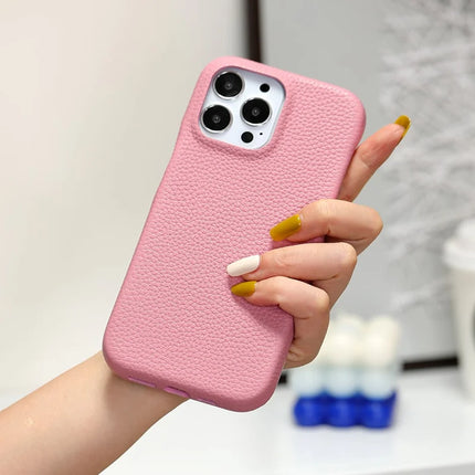 For iPhone 15 Pro Max Case Litchi Texture PU Leather PET Phone Back Cover