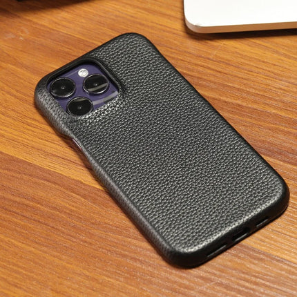 For iPhone 16 Pro Case Litchi Texture PU Leather PET Phone Back Cover