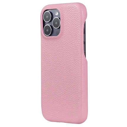 For iPhone 16 Pro Case Litchi Texture PU Leather PET Phone Back Cover - Pink