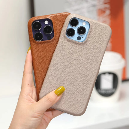 For iPhone 16 Pro Case Litchi Texture PU Leather PET Phone Back Cover