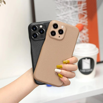 For iPhone 16 Pro Case Litchi Texture PU Leather PET Phone Back Cover