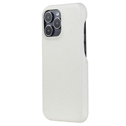For iPhone 16 Pro Case Litchi Texture PU Leather PET Phone Back Cover - White