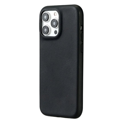 For iPhone 16 Pro Max Case Skin-Touch Lambskin Texture PU Leather + PET Phone Cover - Black