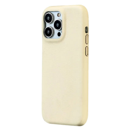 For iPhone 16 Pro Max Case Skin-Touch Lambskin Texture PU Leather + PET Phone Cover - White