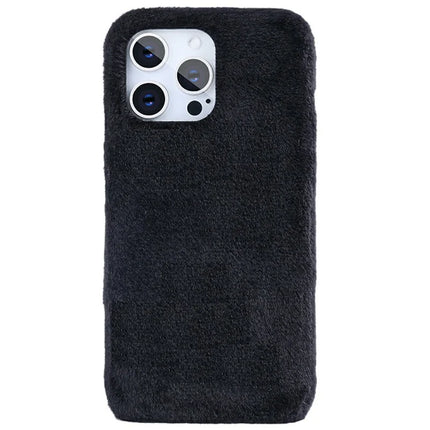 For iPhone 16 Pro Case Jade Fox Velvet Leather + PET Phone Protective Cover - Black