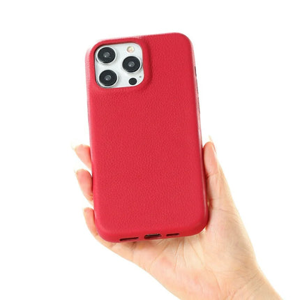 For iPhone 16 Pro Max Phone Case Skin Touch Litchi Texture Leather Coated PET Mobile Cover