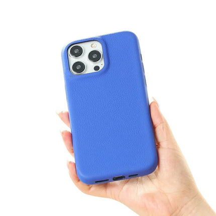 For iPhone 16 Pro Max Phone Case Skin Touch Litchi Texture Leather Coated PET Mobile Cover