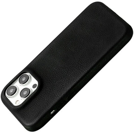 For iPhone 16 Pro Max Phone Case Skin Touch Litchi Texture Leather Coated PET Mobile Cover