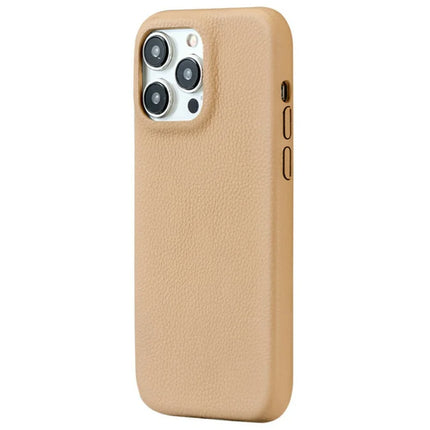 For iPhone 16 Pro Max Phone Case Skin Touch Litchi Texture Leather Coated PET Mobile Cover - Grey