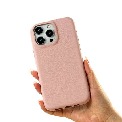 For iPhone 16 Pro Max Phone Case Skin Touch Litchi Texture Leather Coated PET Mobile Cover