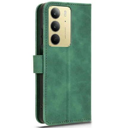 For Realme C75 Leather Case Skin Feel Anti Drop Wallet Flip Phone Cover