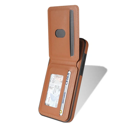 For iPhone 16 Plus Case Compatible with MagSafe Detachable Card Holder Kickstand Leather Phone Back Cover