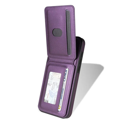 For iPhone 16 Plus Case Compatible with MagSafe Detachable Card Holder Kickstand Leather Phone Back Cover
