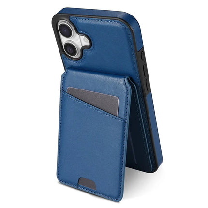 For iPhone 16 Plus Case Compatible with MagSafe Detachable Card Holder Kickstand Leather Phone Back Cover