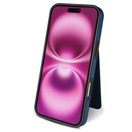 For iPhone 16 Plus Case Compatible with MagSafe Detachable Card Holder Kickstand Leather Phone Back Cover