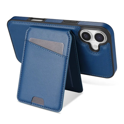 For iPhone 16 Plus Case Compatible with MagSafe Detachable Card Holder Kickstand Leather Phone Back Cover