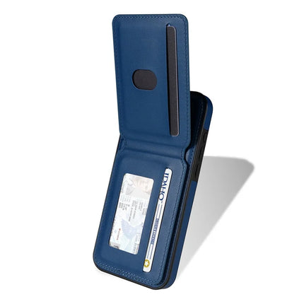For iPhone 16 Pro Case Compatible with MagSafe Detachable Card Holder Kickstand Leather Phone Back Cover