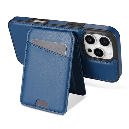 For iPhone 16 Pro Case Compatible with MagSafe Detachable Card Holder Kickstand Leather Phone Back Cover