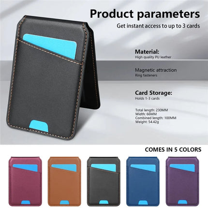 For iPhone 16 Pro Max Case Compatible with MagSafe Detachable Card Holder Kickstand Leather Phone Back Cover