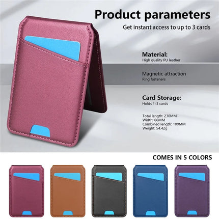 For iPhone 16 Pro Max Case Compatible with MagSafe Detachable Card Holder Kickstand Leather Phone Back Cover