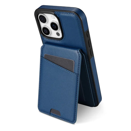 For iPhone 16 Pro Max Case Compatible with MagSafe Detachable Card Holder Kickstand Leather Phone Back Cover