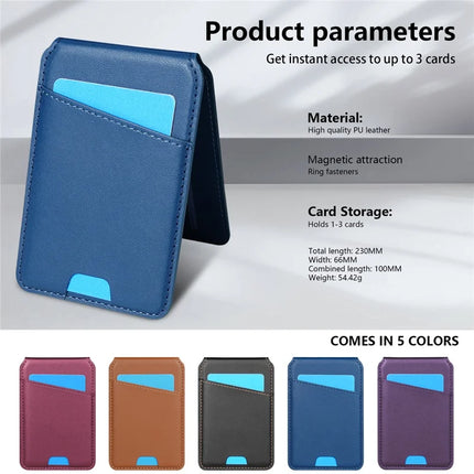 For iPhone 16 Pro Max Case Compatible with MagSafe Detachable Card Holder Kickstand Leather Phone Back Cover