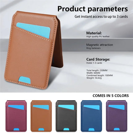 For iPhone 16 Pro Max Case Compatible with MagSafe Detachable Card Holder Kickstand Leather Phone Back Cover