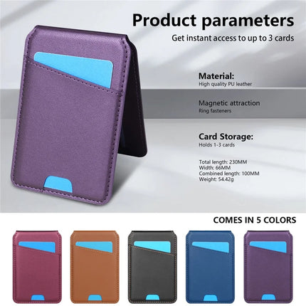 For iPhone 16 Pro Max Case Compatible with MagSafe Detachable Card Holder Kickstand Leather Phone Back Cover