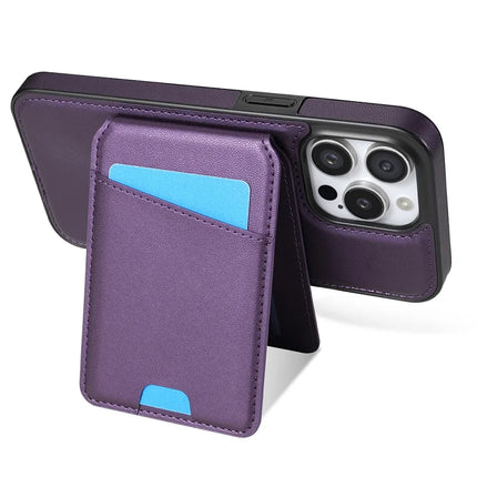 For iPhone 15 Pro Max Case Compatible with MagSafe Detachable Card Holder Kickstand Leather Phone Back Cover