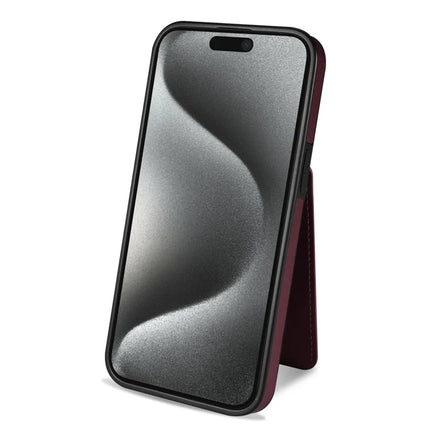 For iPhone 14 Case Compatible with MagSafe Detachable Card Holder Kickstand Leather Phone Back Cover