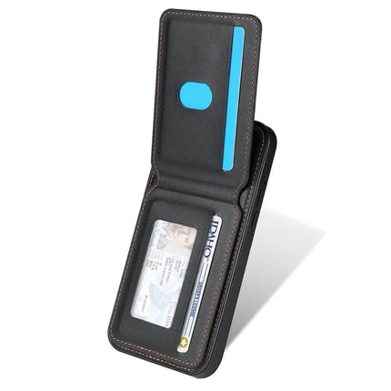 For iPhone 13 Case Compatible with MagSafe Detachable Card Holder Kickstand Leather Phone Back Cover