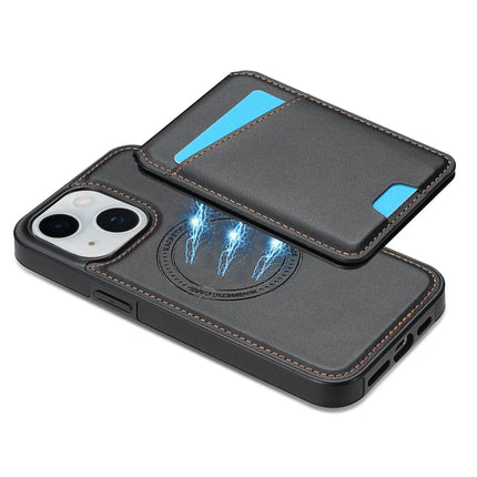 For iPhone 13 Case Compatible with MagSafe Detachable Card Holder Kickstand Leather Phone Back Cover