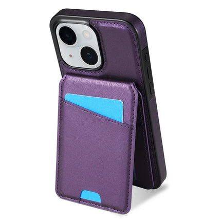For iPhone 13 Case Compatible with MagSafe Detachable Card Holder Kickstand Leather Phone Back Cover