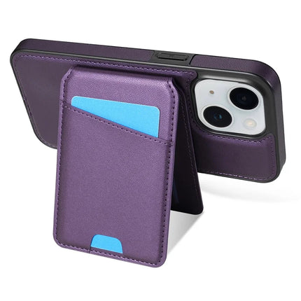 For iPhone 13 Case Compatible with MagSafe Detachable Card Holder Kickstand Leather Phone Back Cover