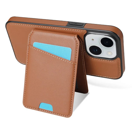 For iPhone 13 Case Compatible with MagSafe Detachable Card Holder Kickstand Leather Phone Back Cover