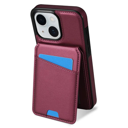 For iPhone 13 Case Compatible with MagSafe Detachable Card Holder Kickstand Leather Phone Back Cover