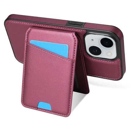 For iPhone 13 Case Compatible with MagSafe Detachable Card Holder Kickstand Leather Phone Back Cover