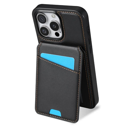 For iPhone 13 Pro Max Case Compatible with MagSafe Detachable Card Holder Kickstand Leather Phone Back Cover