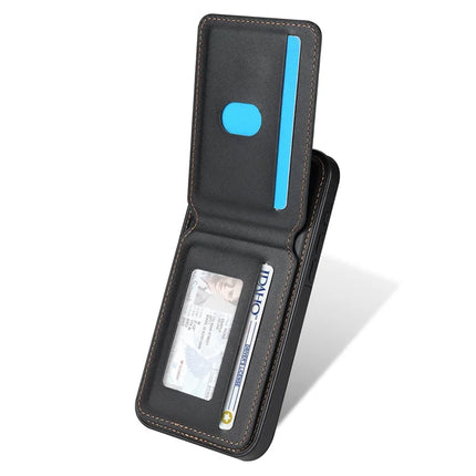 For iPhone 13 Pro Max Case Compatible with MagSafe Detachable Card Holder Kickstand Leather Phone Back Cover