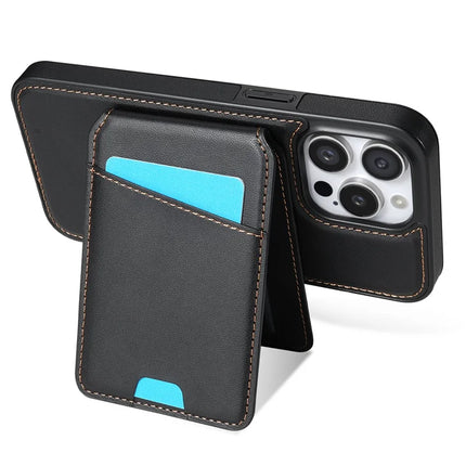 For iPhone 13 Pro Max Case Compatible with MagSafe Detachable Card Holder Kickstand Leather Phone Back Cover