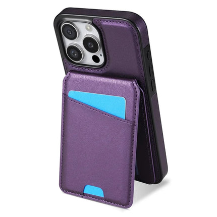 For iPhone 13 Pro Max Case Compatible with MagSafe Detachable Card Holder Kickstand Leather Phone Back Cover