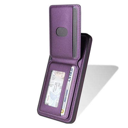 For Samsung Galaxy A55 5G Case Compatible with MagSafe Detachable Card Holder Kickstand Leather Phone Back Cover
