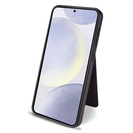 For Samsung Galaxy A55 5G Case Compatible with MagSafe Detachable Card Holder Kickstand Leather Phone Back Cover